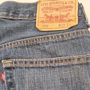 Levi's 559 Relaxed Straight Wide Denim Jeans Sz 33x32(Actual 31) Med‎ Blue Y2k